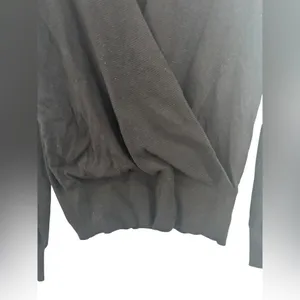 Ann Taylor Factory Black Wrap Front Knit Sweater XS Workwear Business Casual thumbnail 4