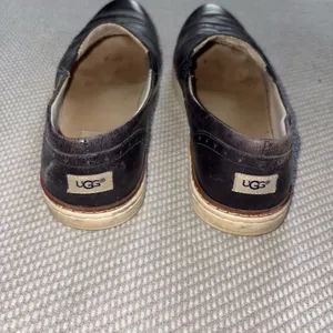 UGG Women's Hadria Navy Blue Leather Slip On Wingtip Loafer Shoes Sz 8 thumbnail 4