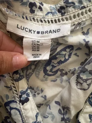 Lucky Brand White and Navy Floral Tiered Dress thumbnail 2