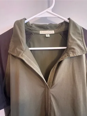 Fairway & Greene Women's XL Olive Colorblock‎ Golf Polo Performance shirt thumbnail 3