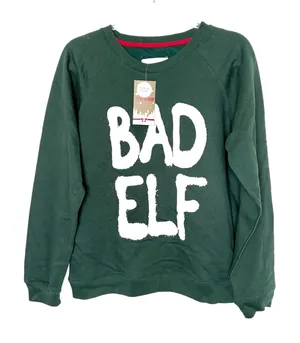 Wallflower Green Christmas Sweatshirt Bad Elf Pullover Gift NWT Juniors XS thumbnail 1
