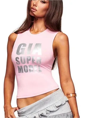 I AM GIA Courtney Tank Super Model Pink Large NWT IN PACKAGE thumbnail 2