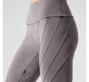 Alo yoga washed alosoft high waist grey wash sunray legging XS thumbnail 6