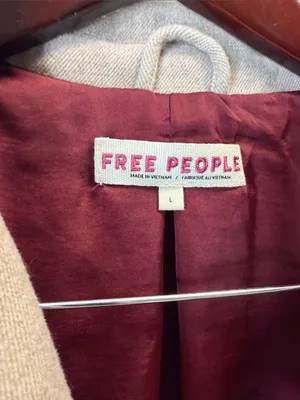 Free People Hannah Slouchy Blazer Pea Coat Jacket L thumbnail 3