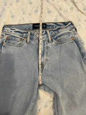 Abercrombie & Fitch Light Blue Straight Leg Jeans thumbnail 4