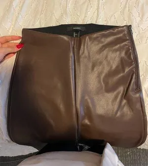 Forever 21 Brown Leather Flare Pants thumbnail 2