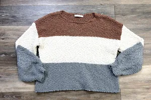 Altard State Colorblock Popcorn Knit Sweater Medium Cozy Fall Winter thumbnail 1