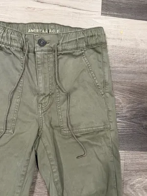 American Eagle Jogger Pants Womens 6 Olive Green Utility Stretch Drawstring thumbnail 2