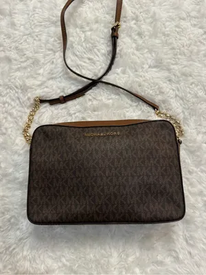 Michael Kors Brown MK Monogram Crossbody with Gold Chain thumbnail 12