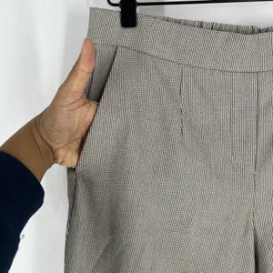 Aritzia Babaton Womens Size 6 Brown Plaid‎ Houndstooth Conan Pants Cropped Elastic Waist thumbnail 3