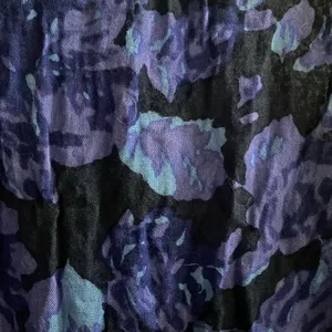 Womens Semi Sheer Scarf Black & Blue Floral Print 65x25 65” Long 25” Wide thumbnail 4