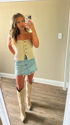 Strapless Top Tan Size M thumbnail 2
