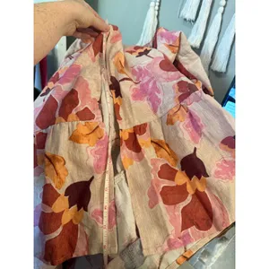 London Times Floral Linen Puff Midi Dress Pink 10 Boho resort whimsigoth cottage dainty roman thumbnail 8
