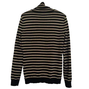 Lauren Ralph Lauren Black Gold Metallic‎ Striped Turtleneck Sweater Womens Sz S thumbnail 3