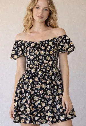 Old Navy Women's Floral Dress in Black and Yellow. NWT. Size‎ Medium thumbnail 1