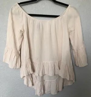 Forever 21 Flowy Cream Top thumbnail 2
