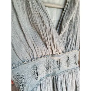Altar'd State XS Sage Textured Cotton Dress Boho Cottagecore‎ Feminine Romantic thumbnail 6