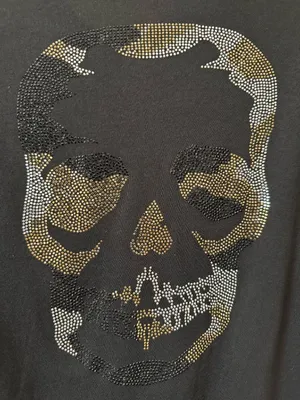 Zadig and Voltaire Tunisien Camo Skull Henley Top Size Small Rock and Roll Edgy thumbnail 10