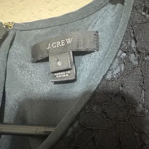 J.Crew Black Floral Lace Peplum Top Sleeveless Eyelash Hem Size 6 thumbnail 5