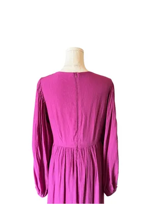 Showpo - Paige Maxi Dress Orchid Purple Cutout Balloon Sleeve Gown Sz US 10 thumbnail 6