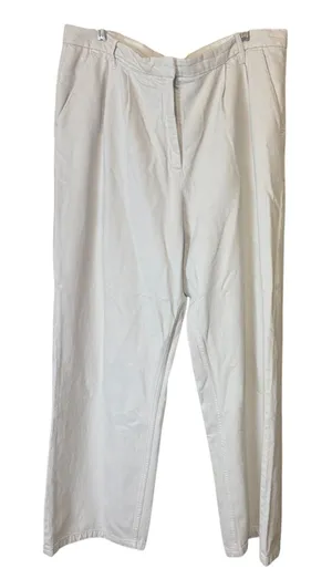 Abercrombie & Fitch Ivory Wide Leg Pants‎ Jeans 16L/33 Long Tall Baggy high rise thumbnail 1