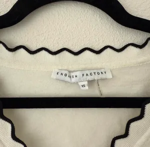 English Factory Scalloped Cardigan Sweater thumbnail 3