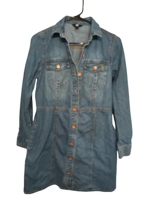 Frye Light Wash Blue Denim Dress thumbnail 1