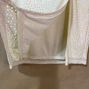 A New Day Eyelet Maxi Skirt Womens Sz 10‎ Cream Floral Lace Slit NWT Boho Summer thumbnail 4