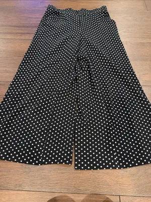 Max Studio Polka Dot Wide Leg Pants Black White Size Small - C61-113 thumbnail 2