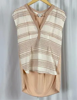 Anthropologie Postmark Small Flowy Egress Split Striped Nautical Office Tunic thumbnail 1