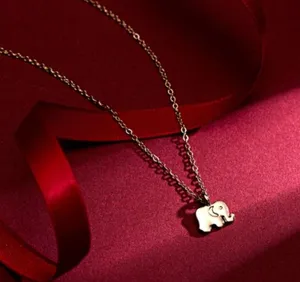Good Luck Elephant Indie Boho Gold Charm Necklace thumbnail 2