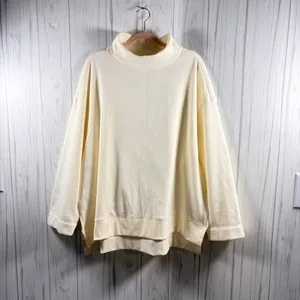 MAEVE NWOT | Anthropologie Oversized Mock Neck Sweatshirt Cream, XL thumbnail 2