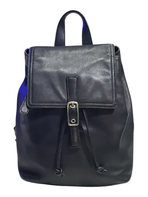 COACH Vintage All Leather legacy Black Backpack 9858 Women's Adjustable Straps thumbnail 1
