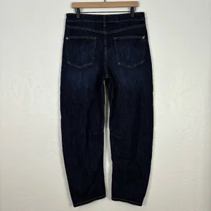 Pilcro Anthropologie The Bow Boyfriend Dark Wash Distressed Jean Size 30 thumbnail 3