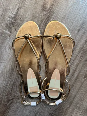 Dolce Vita Kenley Gold Ankle Wrap Sandals thumbnail 3