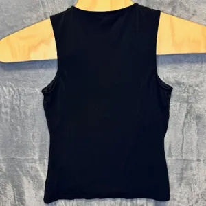 2220 | Express Keyhole Neck Sleeveless Slim Fit Blouse Black Womens S thumbnail 2