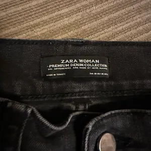 Zara premium denim button fly raw angled hem zipper size 6 thumbnail 2