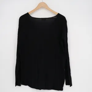 Old Navy T-Shirt Womens Medium Black Cotton Knit Long Sleeve V-Neck Pullover thumbnail 5