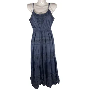 Love The Label Blue Intricate Beaded Details Maxi Dress XS Cottage core Coquette thumbnail 2