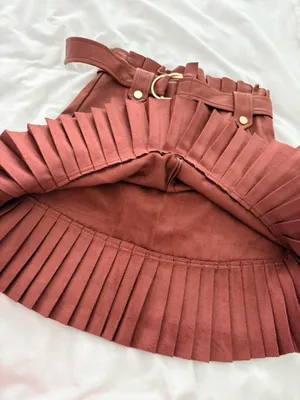ZARA Pleated Skirt Mini Faux Leather thumbnail 6