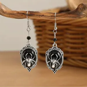 Gothic Retro Style Black Gemstone Spider Earrings Faux Fashion Jewelry‎ thumbnail 6
