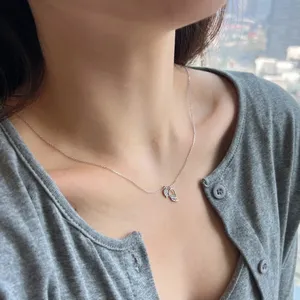 925 Sterling silver angel wings necklace minimalist thumbnail 2