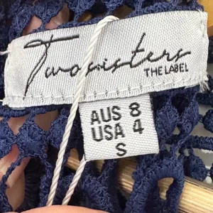 Two Sisters The Label Navy Blue Lace Mini Dress Long Sleeve Mock Neck US 4 NWT thumbnail 4