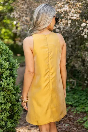 Marigold shiny mini dress Yellow thumbnail 2
