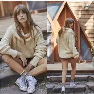 FREE PEOPLE Leo Tunic Sweater XS‎ $168 Retail Oversized Yellow Multicolored NWOT thumbnail 3