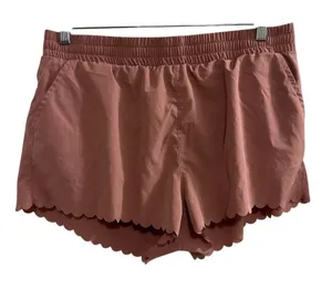 JoyLab Women's High-Waisted Scallop-Hem Biker Shorts Purple Size L‎ thumbnail 1