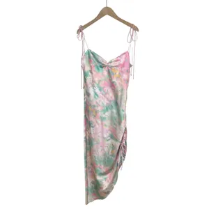 For Love & Lemons Call Me Tie Dye Colorful Pastel Open Back Midi Dress Small thumbnail 3