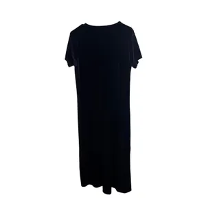 Cassini Black Velvet Maxi Dress V-Neck Short Sleeve Stretch Column Gown Large thumbnail 5