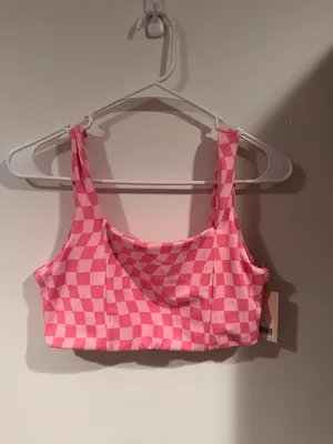 WILO the Label Pink Checkered Sports Bra NEW WITH TAGS thumbnail 2