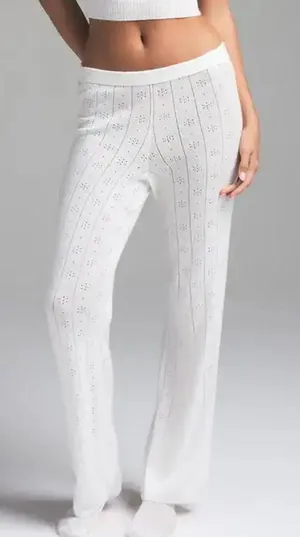 SKIMS White Sweater Knit Lounge Pants NWOT sz S thumbnail 1